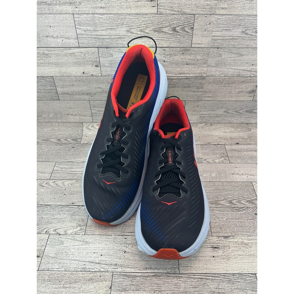 Hoka Rincon 3 Mens Running Shoes Black Red Blue Lightweight Comfort Sneakers